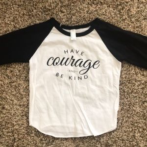 Have Courage & Be Kind Black Raglan Baseball Tee